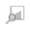 Analytics bar chart magnifier icon. Element of user experience icon