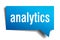 Analytics blue 3d speech bubble