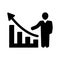 Analytics, career, growth icon. Black vector graphics