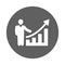 Analytics, career, growth icon. Gray vector graphics