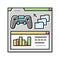 analytics game development color icon vector illustration