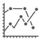 Analytics graph glyph icon, development