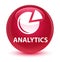 Analytics (graph icon) glassy pink round button