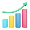 Analytics growth 3d rendering isometric icon.