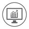 Analytics, growth graph gray icon