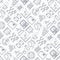 Analytics seamless pattern with thin line icons