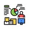 analytics shipment logistics color icon vector illustration