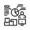 analytics shipment logistics line icon vector illustration