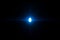Anamorphic lens flare isolated on black background