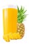 Ananas juice on white