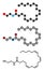 Anandamide endogenous cannabinoid neurotransmitter molecule. Stylized 2D renderings and conventional skeletal formula.