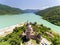 Ananuri Castle with Church on the bank of lake, Georgia.