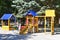 Anapa, Russia, July, 16, 2018. Children playing in one of the playgrounds in the Park of the 30th anniversary of Victory in Anapa