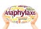 Anaphylaxis word cloud hand sphere concept