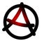 Anarchy, anarchist symbol. black red on a white background