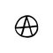 Anarchy sign doodle icon, vector illustration