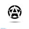 Anarchy sign. Vector image, white background. Anarchist star