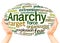 Anarchy word cloud hand sphere concept