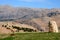 Anatolian landscape, hills and lion sculpture