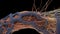 Anatomical human venous system close-up, dark background. AI generated.