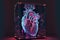 Anatomical model of human heart, ai illustration. Heart hologram