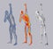 Anatomy of boxing sport, 3D illustration