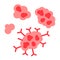 ancer cell stages line color icon. Malignant neoplasm concept. Metastasis growth. Sign for web page, mobile app, button, logo.