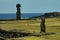 Ancestral statue (Moai) on Easter Island, Rapa Nui, South Pacific, Chile