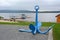 Anchor on the bank of the dam at Sumava mountains