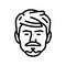 anchor beard hair style line icon vector illustration