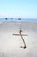 Anchor buried on the beach f