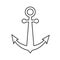 Anchor, empty contour. A simple vector stock illustration isolated on a white background