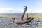 Anchor on the estuary at Ravenglass in Cumbria, England, United