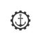 Anchor gear  icon Logo  vector  illustration