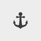 Anchor icon in a flat design in black color. Vector illustration eps10