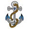 Anchor icon, heavy metal object for a sea vessel