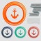 Anchor icon on the red, blue, green, orange buttons for your website and design with space text.