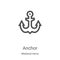 anchor icon vector from medieval items collection. Thin line anchor outline icon vector illustration. Linear symbol for use on web