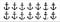 Anchor icons set collection. Assorted ship anchors vector set. Nautical and sailing symbol. Vector stock illustration