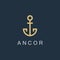 Anchor logo, linear business symbol