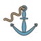 Anchor and rope boat nautical sign