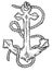 Anchor and rope engraving style vector