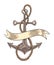 Anchor and rope sketch engraving vector illustration. Hand drawn print design image. Nautical symbol in vintage style