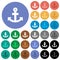 Anchor round flat multi colored icons