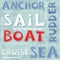 Anchor sea sail boat cruise blue seamless pattern