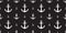 Anchor Seamless Pattern vector maritime Nautical sea ocean boat isolated repeat background wallpaper black