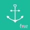 Anchor with shapes of heart. Love card.