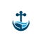 Anchor Ship Cruise Boat Nautical Sea Wave Logo