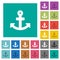 Anchor square flat multi colored icons