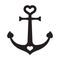 Anchor vector icon boat helm heart logo Nautical maritime valentine ocean sea illustration symbol graphic